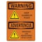 Signmission OSHA WARNING Sign, Keep Guards In Place Bilingual, 14in X 10in Decal, 10" W, 14" L, Landscape OS-WS-D-1014-L-12649 - alternate 1